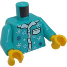 LEGO Mørk turkis Pajamas Overkropp med Snowflakes (973 / 76382)