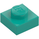 LEGO Donker turquoise Plaat 1 x 1 (3024 / 30008)