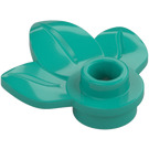 LEGO Turquoise Foncé assiette 1 x 1 avec 3 Plante Feuilles (32607)