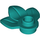 LEGO Dark Turquoise Plate 1 x 1 with 3 Plant Leaves (32607)