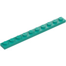 LEGO Dunkles Türkis Platte 1 x 10 (4477)