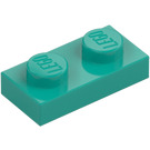 LEGO Donker turquoise Plaat 1 x 2 (3023 / 28653)