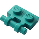 LEGO Donker Turquoise Plaat 1 x 2 met Handvat (Open Ends) (2540)
