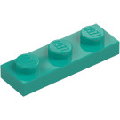 LEGO Donker turquoise Plaat 1 x 3 (3623)