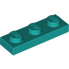 LEGO Donker Turquoise Plaat 1 x 3 (3623)