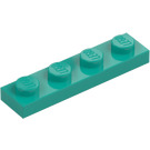 LEGO Donker turquoise Plaat 1 x 4 (3710)