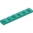 LEGO Tmavě tyrkysová Deska 1 x 6 (3666)