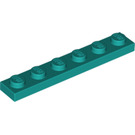 LEGO Donker Turquoise Plaat 1 x 6 (3666)