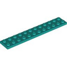 LEGO Turquoise foncé assiette 2 x 12 (2445)
