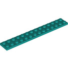 LEGO Dark Turquoise Plate 2 x 14 (91988)