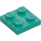 LEGO Donker turquoise Plaat 2 x 2 (3022 / 94148)