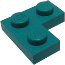 LEGO Mørk turkis Plate 2 x 2 Hjørne (2420)