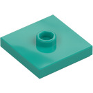 LEGO Mørk turkis Plate 2 x 2 med Rille og 1 Senter Knott (23893 / 87580)