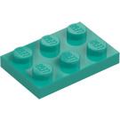 LEGO Tmavě tyrkysová Deska 2 x 3 (3021)