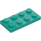 LEGO Donker turquoise Plaat 2 x 4 (3020)