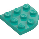 LEGO Tummanturkoosi Levy 3 x 3 Pyöreä Kulma (30357)