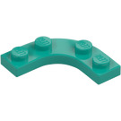 LEGO Donker turquoise Plaat 3 x 3 Afgerond Hoek (68568)