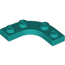 LEGO Donker Turquoise Plaat 3 x 3 Afgerond Hoek (68568)