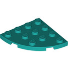 LEGO Dark Turquoise Plate 4 x 4 Round Corner (30565)