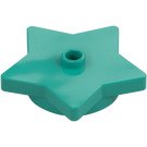 LEGO Dark Turquoise Plate 4 x 4 x 0.7 Round Star (39611)