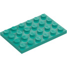 LEGO Donker turquoise Plaat 4 x 6 (3032)