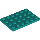 LEGO Dark Turquoise Plate 4 x 6 (3032)