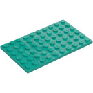 LEGO Donker turquoise Plaat 6 x 10 (3033)