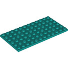 LEGO Turquoise foncé assiette 6 x 12 (3028)