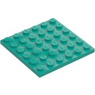 LEGO Mørk Turkis Plade 6 x 6 (3958)