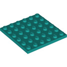 LEGO Donker Turquoise Plaat 6 x 6 (3958)