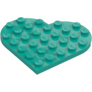 LEGO Dark Turquoise Plate 6 x 6 Round Heart (46342)