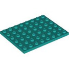 LEGO Donker Turquoise Plaat 6 x 8 (3036)