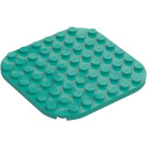 LEGO Donker turquoise Plaat 8 x 8 Rond met Afgeronde hoeken (65140)