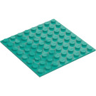 LEGO Mørk turkis Plate 8 x 8 med Adhesive (80319)