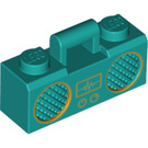 LEGO Donker Turquoise Radio met Gold Trim en Equalizer (68410)