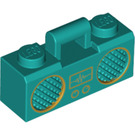 LEGO Donker turquoise Radio met Gold Trim en Equalizer (68410)