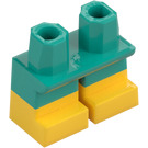 LEGO Tmavě tyrkysová Krátké nohy s Žlutá Shoes (37679 / 41879)