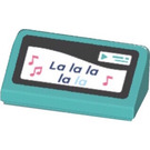 LEGO Dark Turquoise Slope 1 x 2 (31°) with La la la la la Karaoke Sticker (85984)