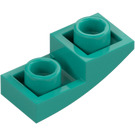 LEGO Donker turquoise Helling 1 x 2 Gebogen Omgekeerd (24201)