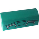 LEGO Dark Turquoise Slope 1 x 4 Curved with Panel Outlines, Trapezoid Outline Sticker (6191)