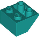 LEGO Donker Turquoise Helling 2 x 2 (45°) Omgekeerd met platte afstandsring eronder (3660)