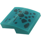 LEGO Dark Turquoise Slope 2 x 2 Curved with Black Scales Right Side Sticker (15068)