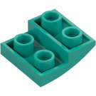 LEGO Donker turquoise Helling 2 x 2 x 0.7 Gebogen Omgekeerd (32803)