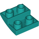 LEGO Donker Turquoise Helling 2 x 2 x 0.7 Gebogen Omgekeerd (32803)
