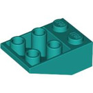LEGO Dunkles Türkis Steigung 2 x 3 (25°) Invertiert ohne Verbindungen zwischen Bolzen (3747)