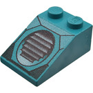 LEGO Dark Turquoise Slope 2 x 3 (25°) with Grille with Rough Surface (3298)