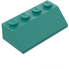 LEGO Dark Turquoise Slope 2 x 4 (45°) with Rough Surface (3037)