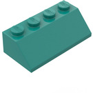 LEGO Dunkles Türkis Steigung 2 x 4 (45°) mit rauer Oberfläche (3037)