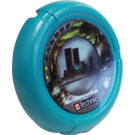 LEGO Dark Turquoise Technic Bionicle Weapon Throwing Disc with City, 2 Pips (32171)