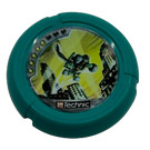 LEGO Donker Turquoise Technic Bionicle Wapen Throwing Disc met Turbo / City, 5 pips, Springen off roof (32171)